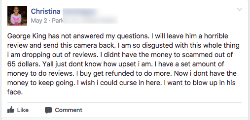 his reviewer seems to keep a rolling bankroll of review “earnings” and is now seeking out revenge by altering her reviews when she doesn’t get the promised PayPal payout from the seller after!