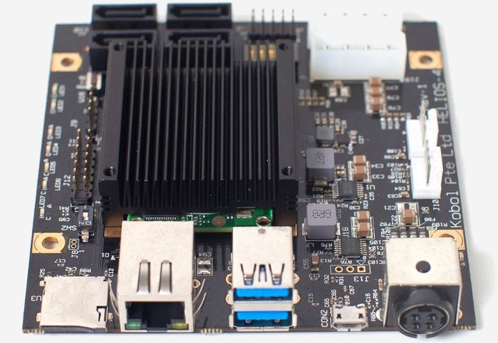 The still very new, hard to get, Helios4 board
